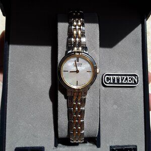 Eco-Drive Ladies Silhouette MOP Two-Tone Steel Watch *SEE DESC